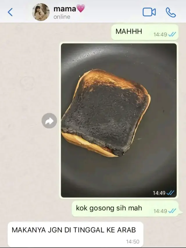 Chat Anak Mama Gagal Masak