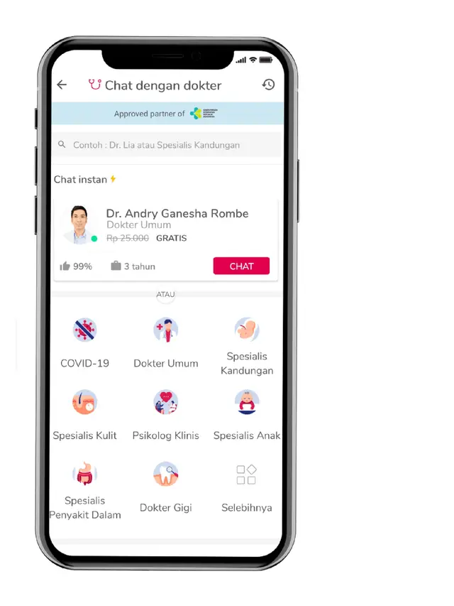 Fitur Chat dengan Dokter di aplikasi Halodoc