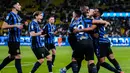 Berkat hasil ini, Inter pun berhak melaju ke partai final Piala Super Italia 2024 untuk menghadapi pemenang laga semifinal lainnya yang mempertemukan Juventus vs AC Milan. (AP Photo/Altaf Qadri)