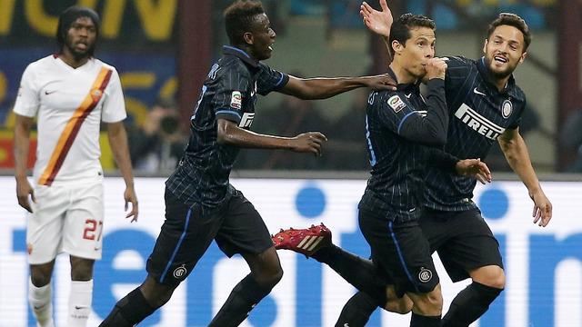 Inter Milan berhasil memetik kemenangan 2-1 atas AS Roma di giornata ke-32 Liga Italia Serie A yang berlangsung di Giuseppe Meazza, Minggu (26/4/2015) dini hari WIB.