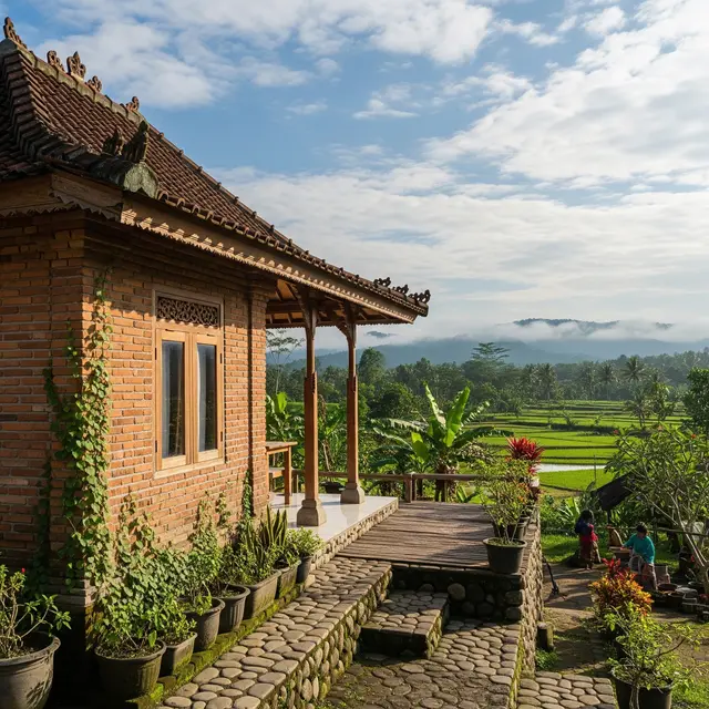 Model Rumah Desa Ukuran Kecil dengan Teras Nyaman