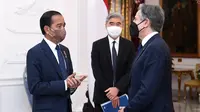 Presiden Jokowi melakukan pertemuan bilateral dengan Menteri Luar Negeri Amerika Serikat Anthony J Blinken. (Foto: Biro Pers Sekretariat Presiden)