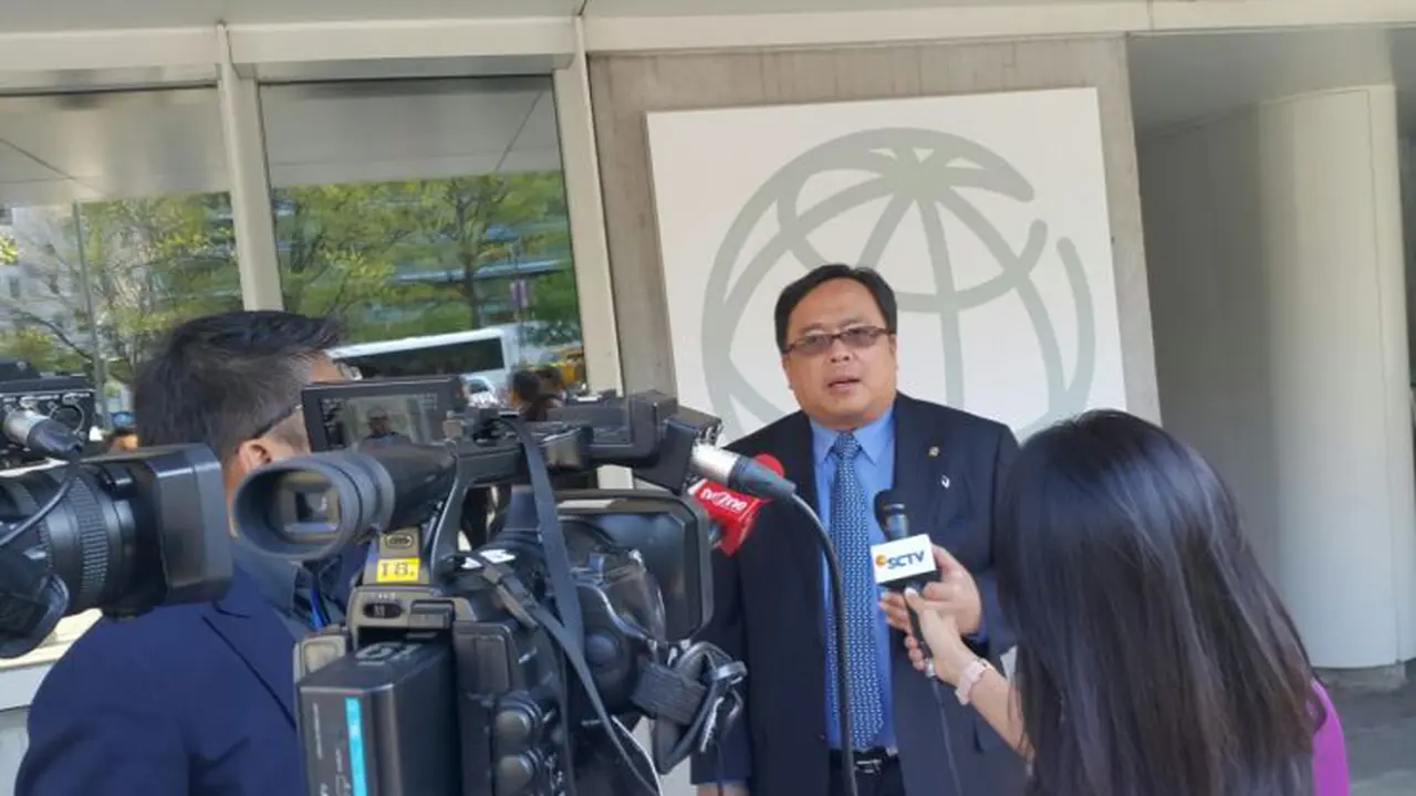 Menteri Keuangan Bambang Brodjonegoro dalam pertemuan Bank Dunia dan IMF di AS.
