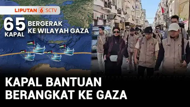 VIDEO: Ratusan Relawan dengan 65 Kapal Bawa Bantuan Berlayar ke Gaza