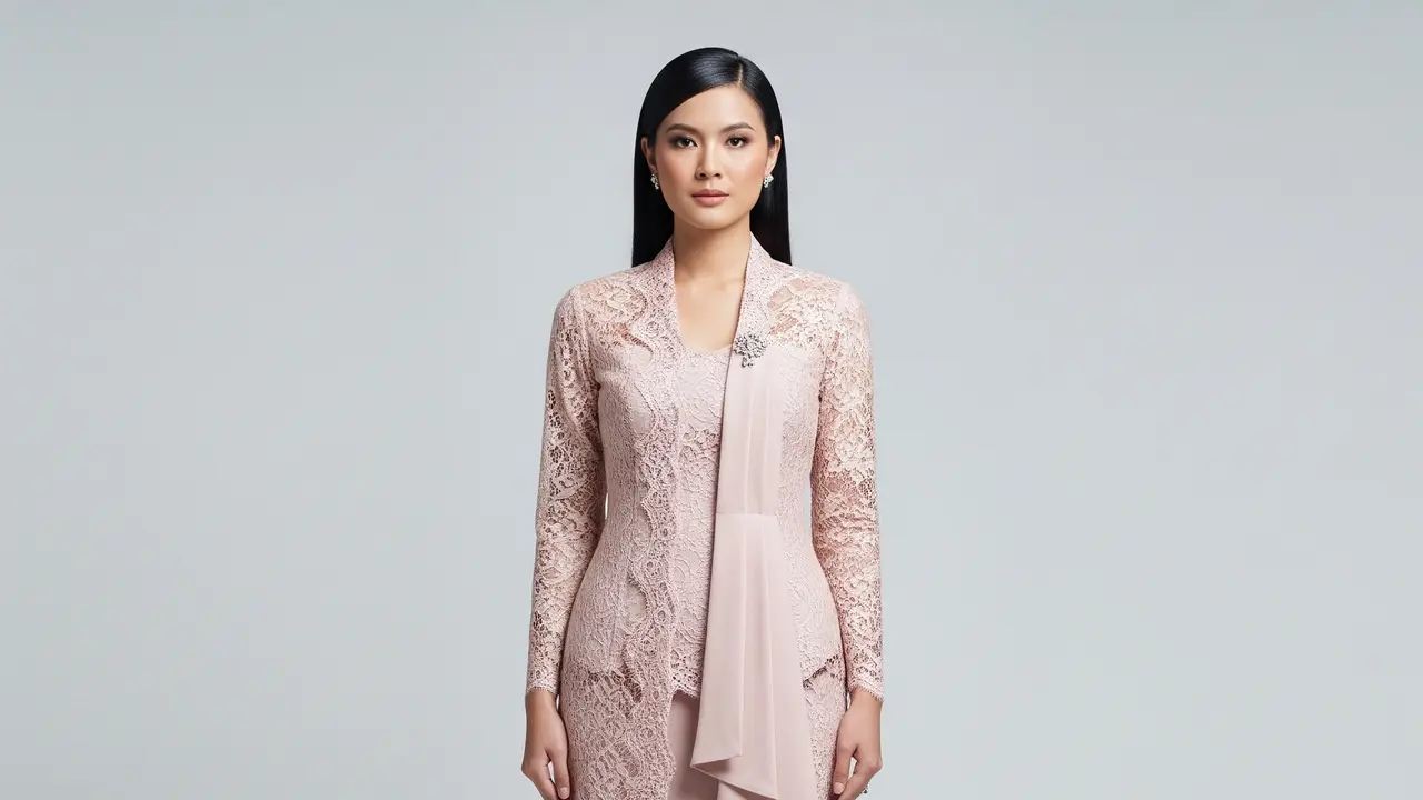 Kebaya Brokat Minimalis Elegan Modern.