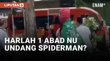Heboh! Spiderman Datangi Harlah 1 Abad NU