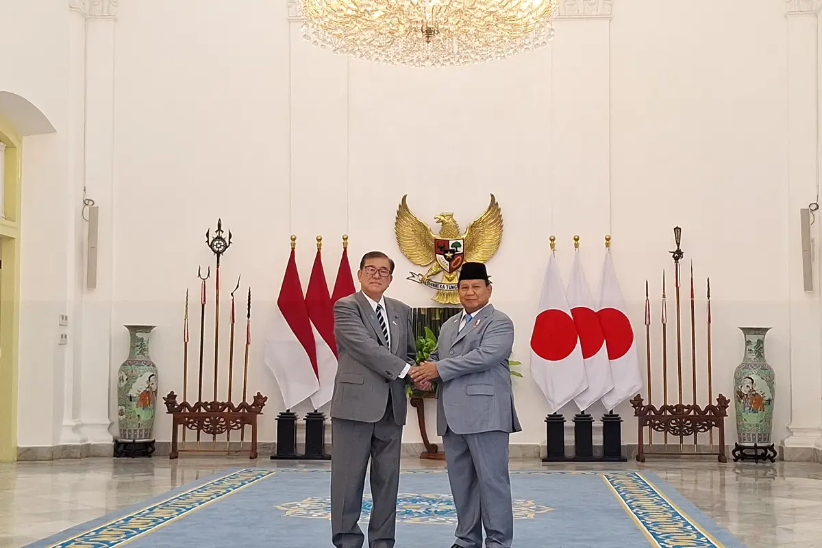 Presiden RI Prabowo Subianto menerima kunjungan kenegaraan Perdana Menteri (PM) Jepang Shigeru Ishiba di Istana Kepresidenan Bogor Jawa Barat, Sabtu (11/1/2025).