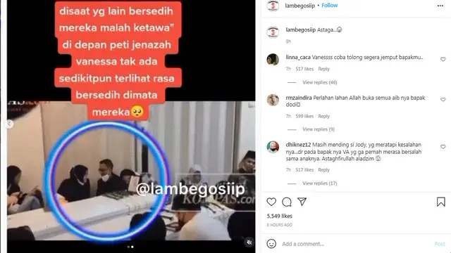 Doddy Sudrajat dan istri tertawa di samping peti jenazah Vanessa Angel