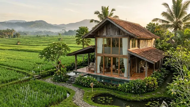 Inspirasi Rumah dengan Pemandangan Sawah