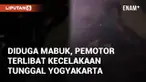 Terjadi kecelakaan tunggal di Jalan Gejayan, Yogyakarta. Pengendara motor diduga dalam keadaan mabuk