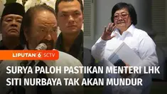 Ketua Umum Partai Nasdem, Surya Paloh memastikan kadernya yang menjabat Menteri Lingkungan Hidup dan Kehutanan, Siti Nurbaya Bakar, tidak akan mundur dari Kabinet Indonesia Maju. Paloh menegaskan tidak akan membubarkan Partai Nasdem meski ada kaderny...