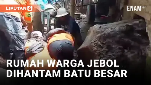 VIDEO: Ngeri! Longsoran Batu Besar Hantam Rumah Warga di Ngawi hingga Jebol