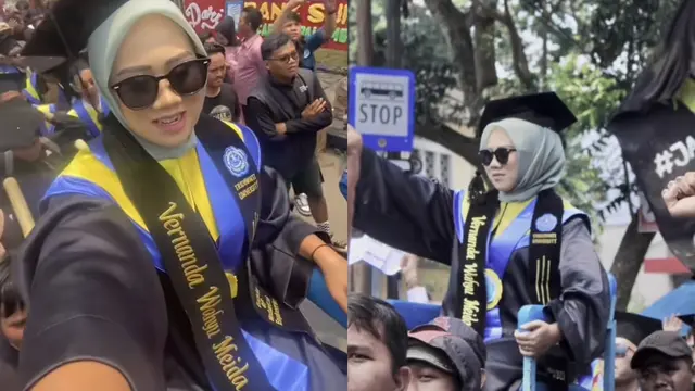 Aksi Wisudawan Wanita Diarak Bak Ratu