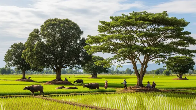 Rekomendasi Pohon Peneduh yang Cocok Ditanam di Area Sawah Produktif/Gemini AI