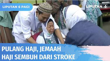 Sejumlah jemaah haji Indonesia yang tiba di Tanah Air disambut tangis haru keluarga. Salah satunya Sarni. Tangis Sarni pecah sepulang dari tanah suci dengan kondisi sembuh dari stroke. Dirinya kini dapat berjalan meski belum sempurna.