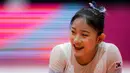 <p>Pesenam Korea Selatan, Shin Solyi pada senam lantai bertingkat dalam Kejuaraan Dunia Gimnastik 2025 di Indonesia Arena, Senayan, Jakarta, Senin (20/10/2025). (Bola.com/Bagaskara Lazuardi)</p>