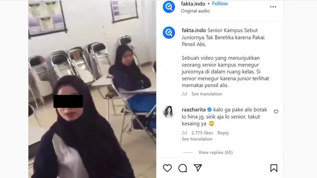 Komentar Rahma Azhari di video mahasiswi melabrak juniornya