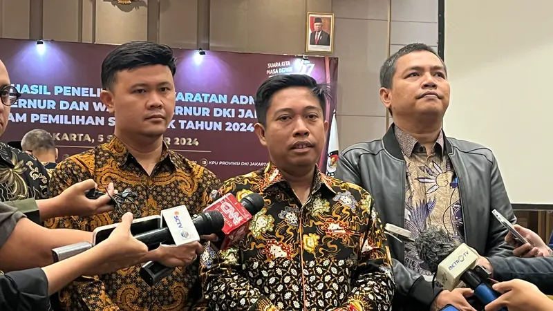 Komisi Pemilihan Umum (KPU) DKI Jakarta meminta bakal pasangan calon gubernur dan wakil gubernur DKI Jakarta untuk memperbaiki visi dan misi yang diserahkan kepada KPU DKI untuk maju dalam Pilkada serentak 2024. (Liputan6.com/Winda Nelfira)