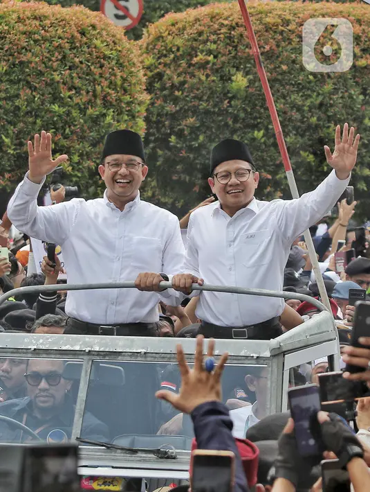 Anies-Cak Imin memulai rangkaian kegiatan jelang daftar ke KPU RI sejak dini hari. (Liputan6.com/Angga Yuniar)