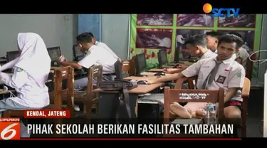 Kondisi siswa yang mengalami patah kaki dan tidak bisa berjalan tak menghalanginya untuk bersikeras mengikuti UNBK demi menyelesaikan jenjang pendidikan.