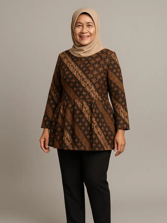 7 Model Tunik Peplum untuk Ibu-ibu Usia 50 Tahun