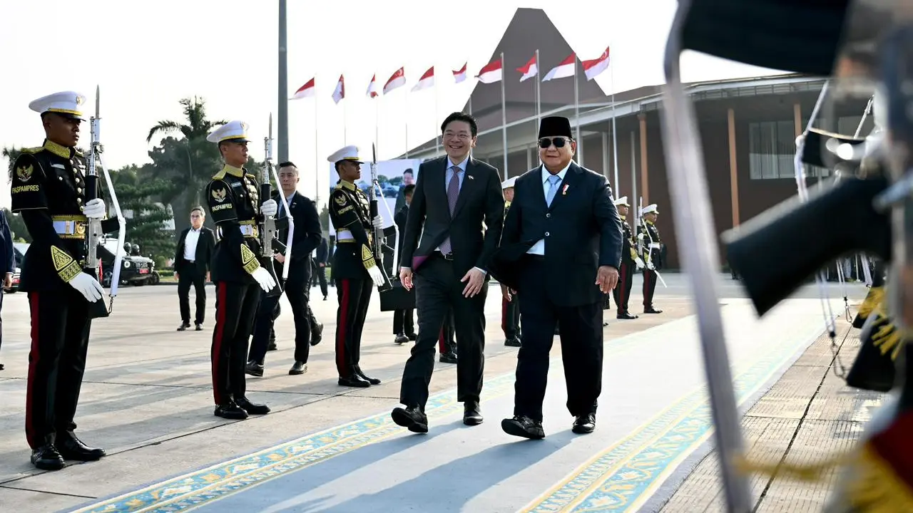 Pertemuan tahunan Presiden Prabowo Subianto dan Perdana Menteri (PM) Singapura Lawrence Wong di Istana Merdeka Jakarta, Senin (6/7/2026)