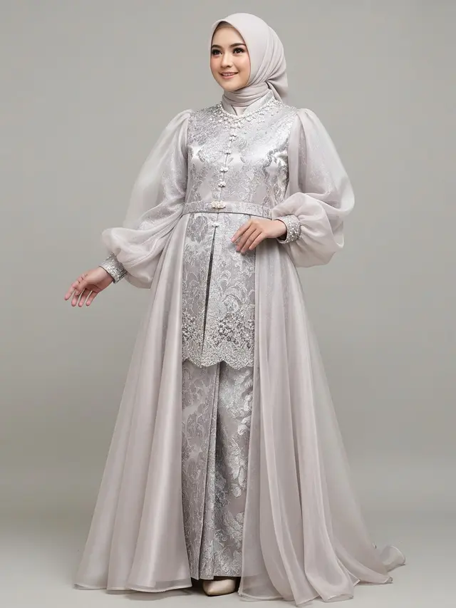 Tren Gamis Organza Simple tapi Mewah untuk Pesta Pernikahan