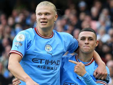 Dalam laga final Liga Champions 2022/2023 yang mempertemukan Manchester City dan Inter Milan di Ataturk Olympic Stadium, Turki, Minggu (11/6/2023) dini hari WIB nanti, penikmat sepak bola di penjuru dunia akan disuguhi penampilan para pemain berlabel mahal dari kedua kubu. Dari seluruh anggota skuad kedua tim, berikut daftar 8 pemain dengan nilai pasar tertinggi saat ini. (AFP/Lindsey Parnaby)