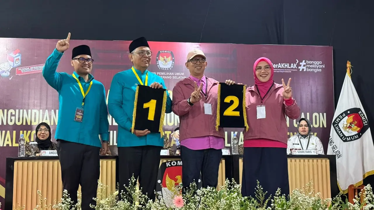 Pasangan Benyamin Davnie dan Pilar Saga Ichsan mendapat nomor urut 1, sementara Ruhamaben dan Shinta Wahyuni Chairuddin mendapat nomor urut 2.