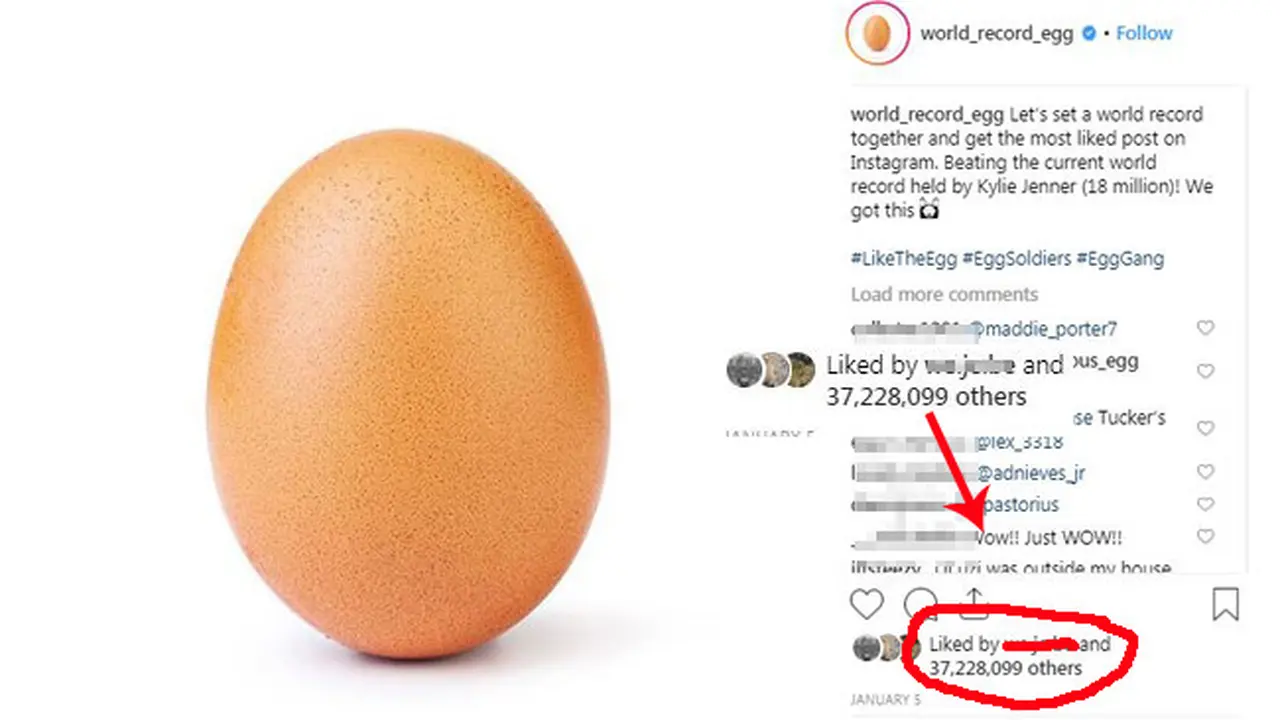 Foto Telur Kalahkan Jumlah Like Instagram Kylie Jenner, Kok Bisa?