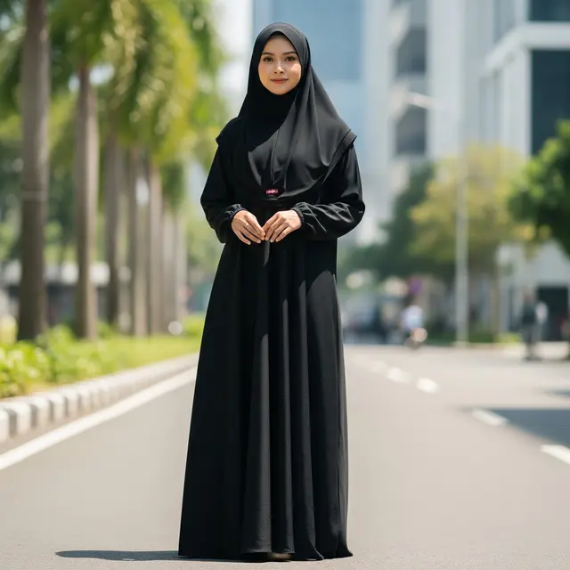 9 Model Abaya Serba Hitam Anti Mencolok untuk Cuaca Panas, Tampil Nyaman Elegan