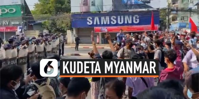 VIDEO: Yangon Memanas, Ribuan Orang Protes Kudeta Militer Myanmar