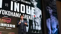 Petinju Jepang Naoya Inoue berpose di akhir konferensi pers di Tokyo pada 6 Maret 2023, di mana ia mengumumkan akan memperebutkan dua gelar dunia dalam debut tinju kelas bantam supernya ketika ia menghadapi Stephen Fulton dari AS. (Richard A. Brooks / AFP)
