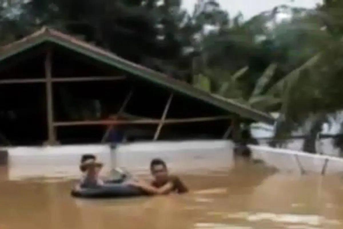 VIDEO: Banjir di Jambi Kian Parah hingga ke Atap Rumah