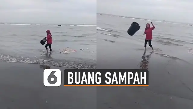 Video perempuan dengan sengaja membuang sampah di laut viral di media sosial.