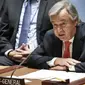Sekjen PBB Antonio Guterres berbicara di hadapan DK PBB (AP)