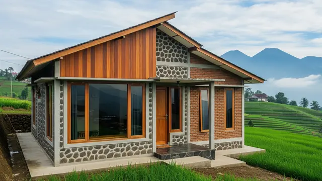 Model Rumah dengan View Langsung ke Pegunungan/ Ilustrasi AI