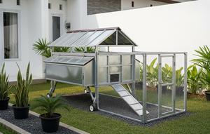 Ide Kandang Ayam Portable yang Mudah Dipindahkan untuk Sistem Umbaran (Foto: AI)