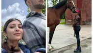 Mudik di kampung halaman sang suami, Sarah Keihl sambangi peternakan kuda milik keluarga Killian Potter di Jerman. Sumber: IG @sarahkeihl