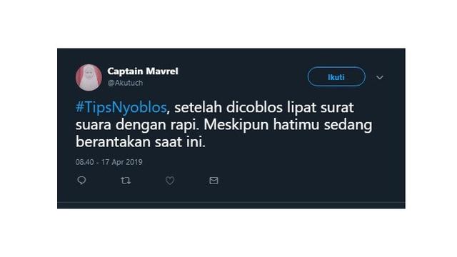 Tips Nyoblos Saat Pemilu Ala Netizen