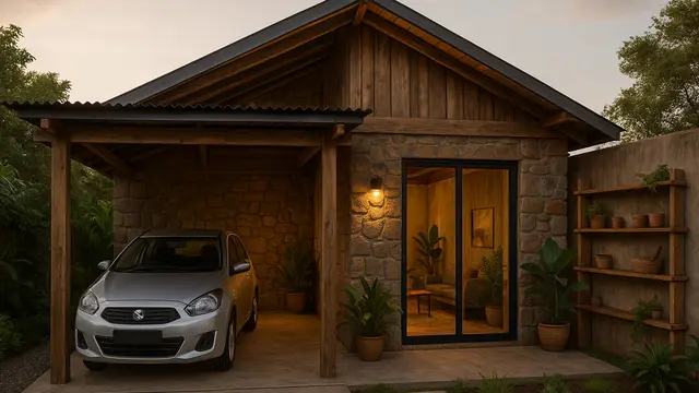 Desain Rumah Type 21 dengan Garasi (Foto: ChatGPT)