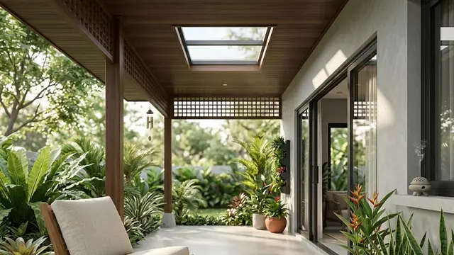 Teras dengan Skylight Kecil yang Sejuk