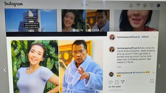 Unggahan Hotman Paris. (Foto: Instagram @hotmanparisofficial)