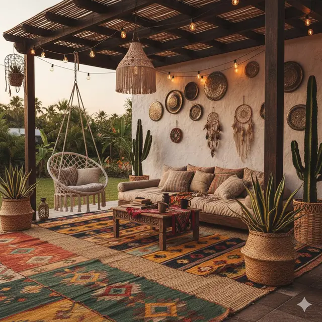 Gaya Bohemian Villa yang Artistik (Gemini AI)