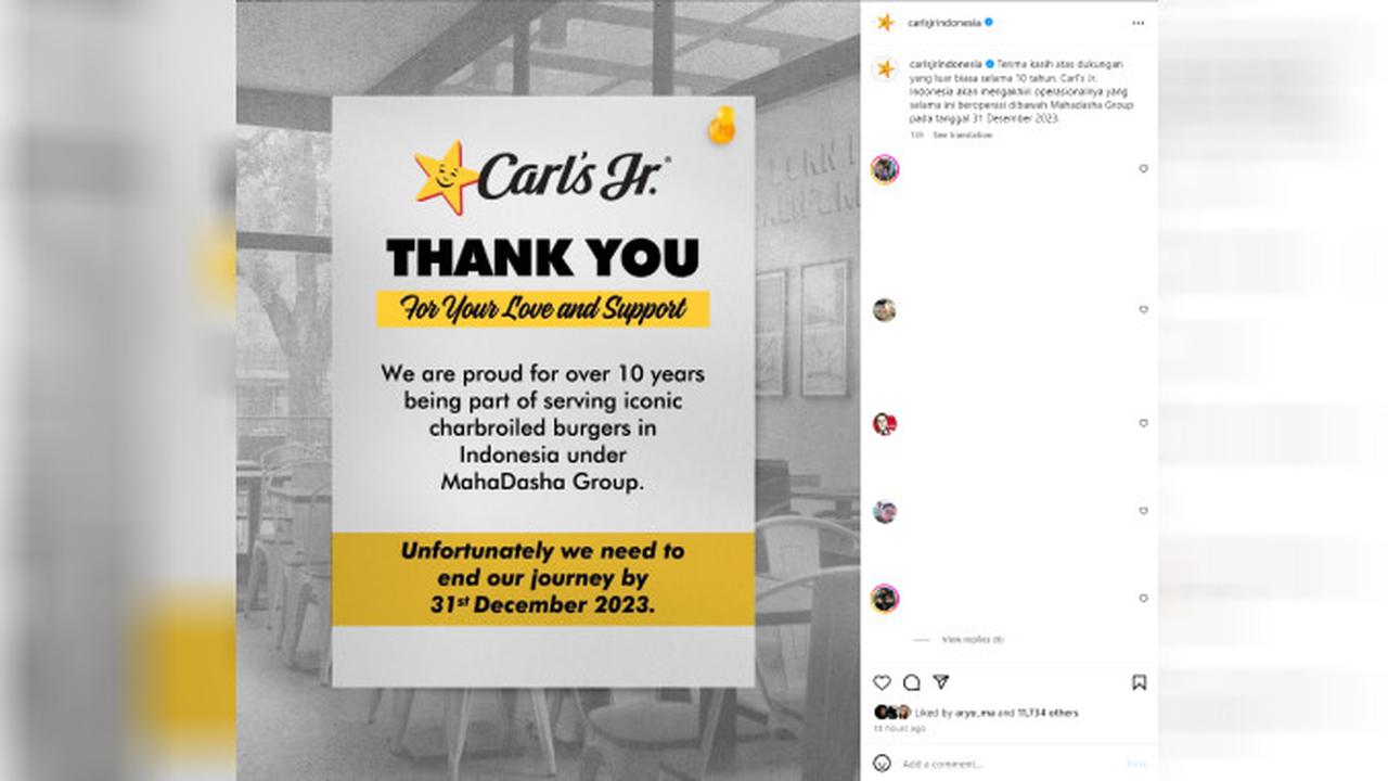 Carl's Jr Pamit dari Indonesia per 31 Desember 2023, Warganet: Resep Rahasianya Dicuri Plankton?