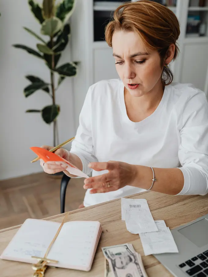 Woman doing budgeting
