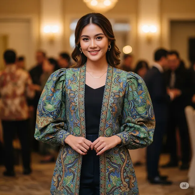 Outer Batik Lengan Puff/Balon