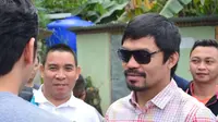 Manny Pacquiao mengunjungi terpidana mati kasus narkoba Mary Jane di Lapas Wirogunan Yogyakarta (Liputan6.com/ Fathi Mahmud)