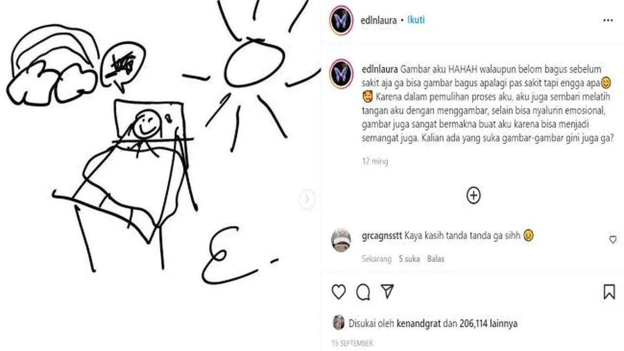 Unggahan selebgram Laura Anna (foto: instagram @edlnlaura)