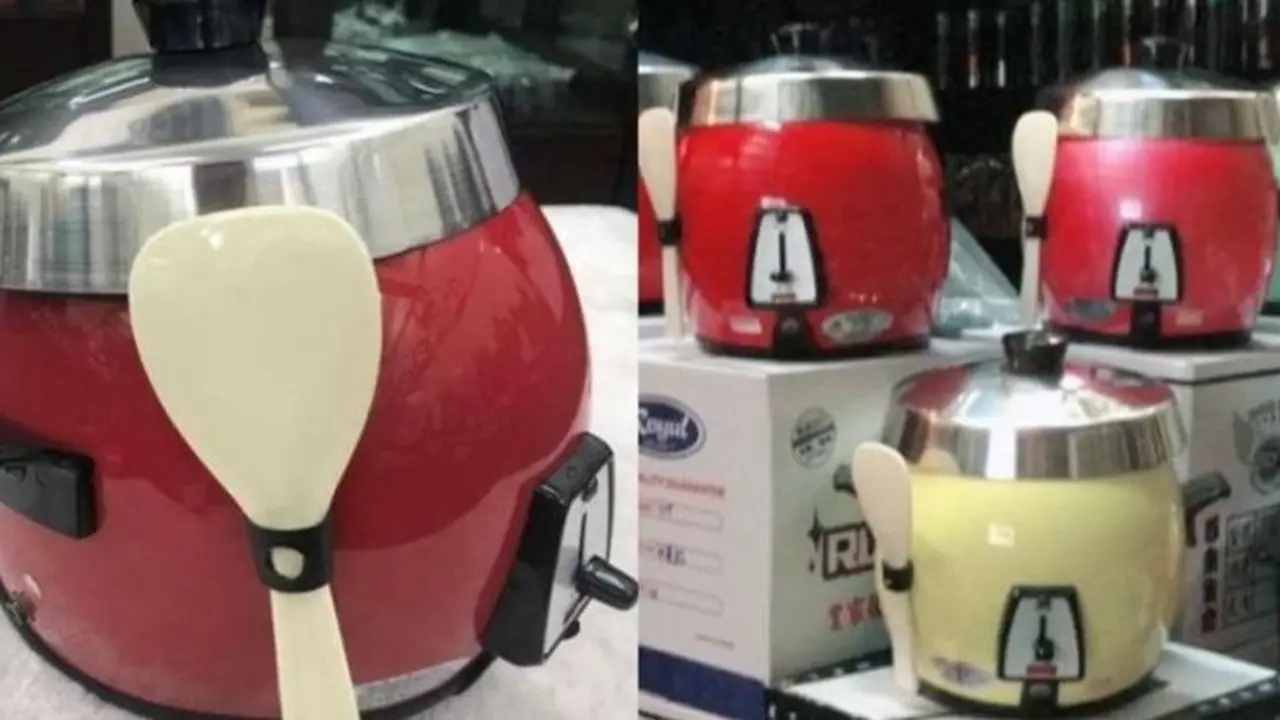 duh, rice cooker digunakan sebagai helm (foto: izismile.com)